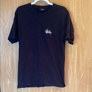 Stussy Black Short Sleeve Tee Classic Crew Neck